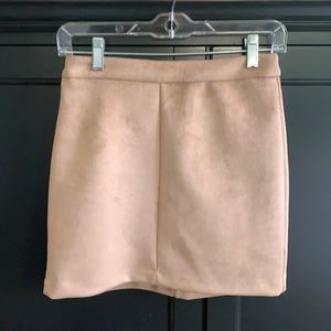 Pink Suede Mini Skirt